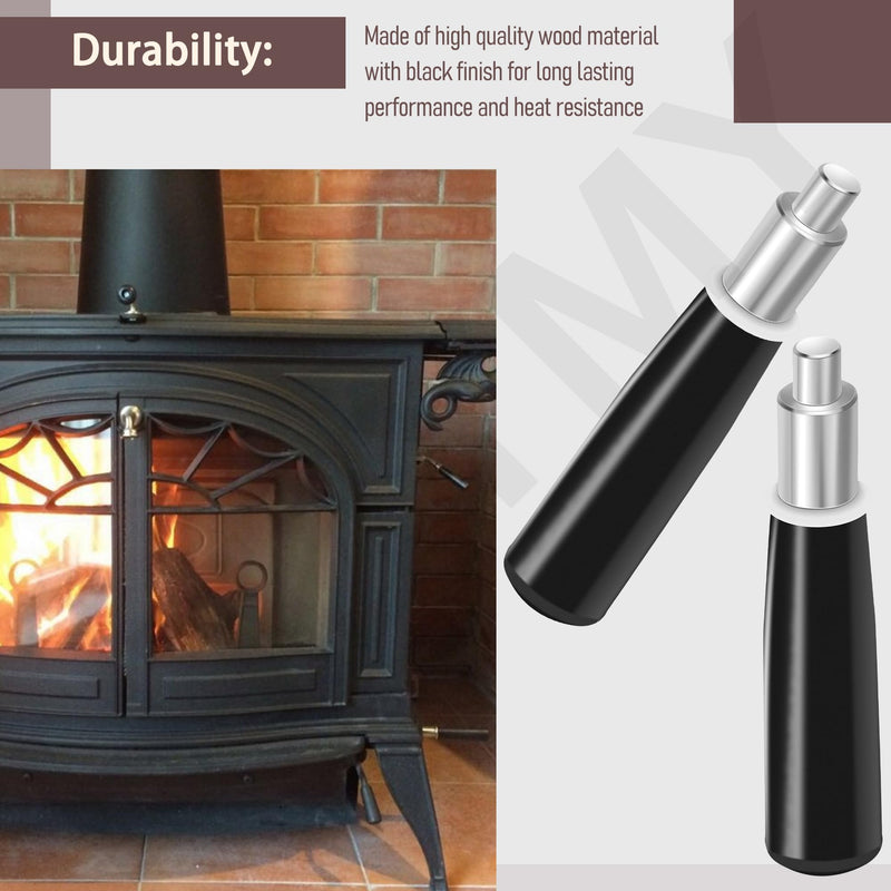 2 Pack 0004342 0005854 Black Wooden Stove Handle Replacement Part