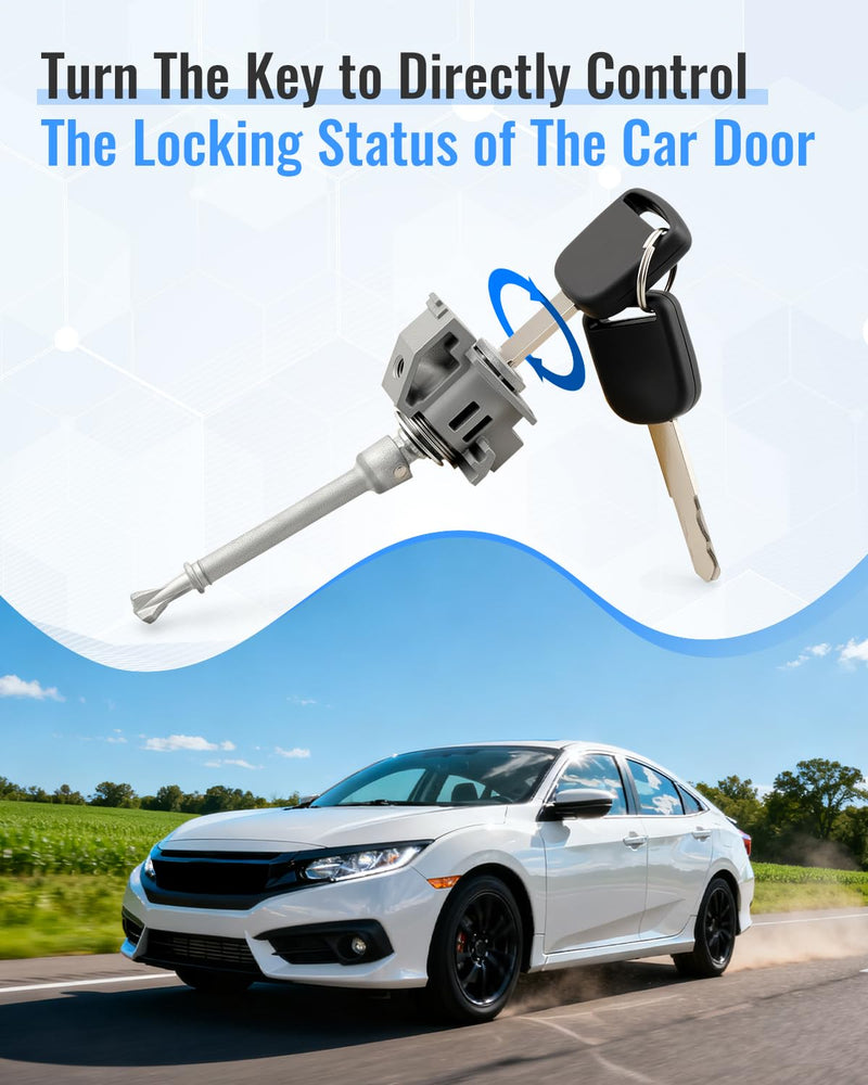Left Driver Side Door Lock Cylinder with 2 Keys 04921-TLA-A01 Fit for Honda Civic 2016 2017 2018 2019 2020 2021, 04921TBAA01