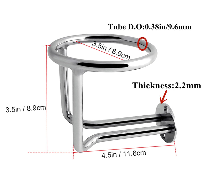 Marine Boat Cup Holders,Stainless Steel 316 Ring Drink Holder Ringlike Wall Mounted Cup Holder for Yacht Boat Accessories 2PCS