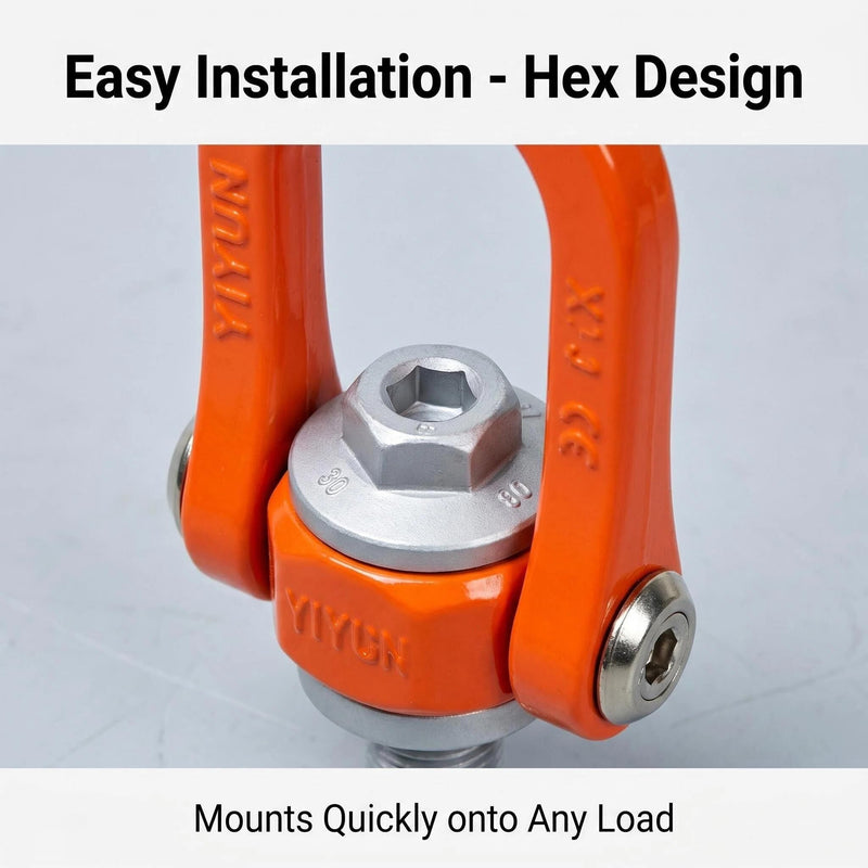 2 Pack Swivel Hoist Rings M16 x 24 WLL 2.0T, Positions & Hovers at Any Angle, 360° Swivel Eye Bolt with 4:1 Safety Factor, 180° Load Range, Corrosion Resistant Alloy Steel Heavy Duty Lifting Fitting