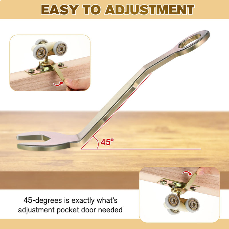 2 Pcs Pocket Door Wrench 3/8, Pocket Door Adjustment Wrench for Sliding Door Hanger, 3/8 in Open Wrench 3 in Length