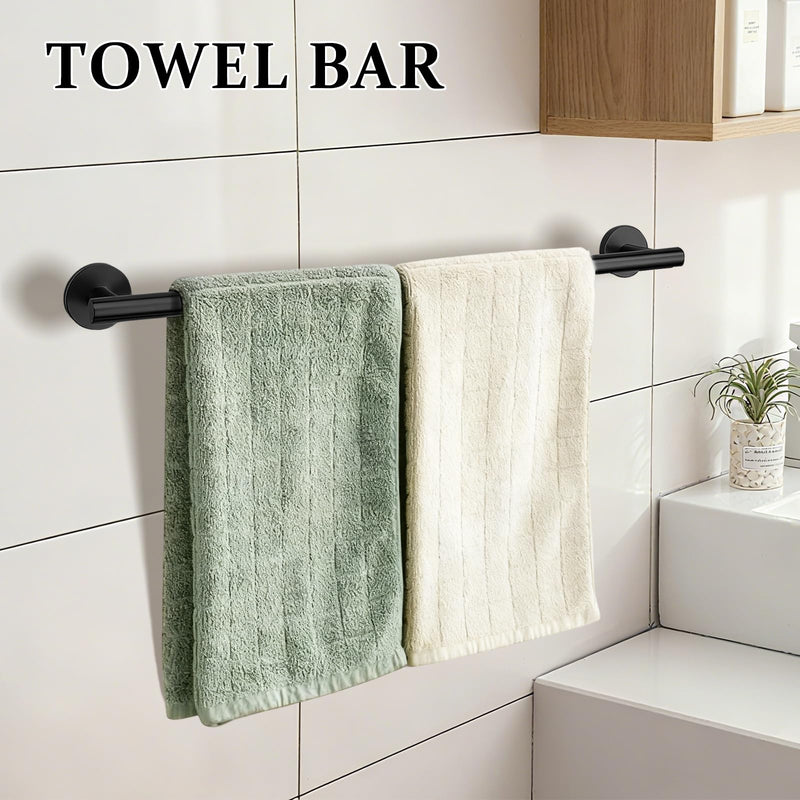 20 Pcs Black Bathroom Accessories Set, 15.3 Inch Bath Towel Bar Set, 304 Stainless Steel Bathroom Hardware Set, Towel Racks for Bathroom Wall Mounted. 20Pcs