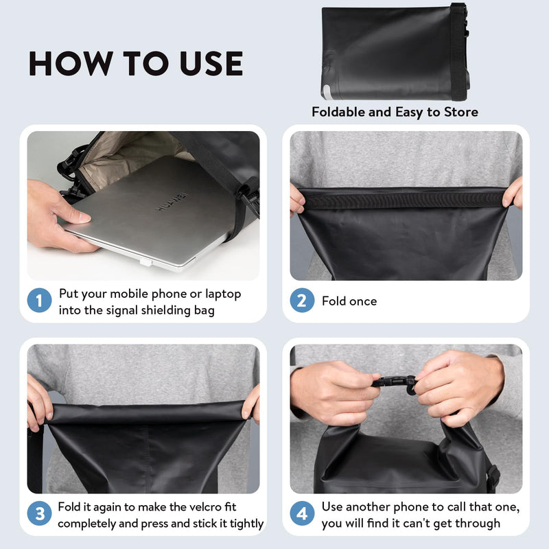 Faraday Dry Bag-15L/420D Signal Blocking Backpack - Protects Electronics from Spying & Hacking- Blocks RFID, WiFi, Bluetooth, NFC, Cellular, GPS, EMF