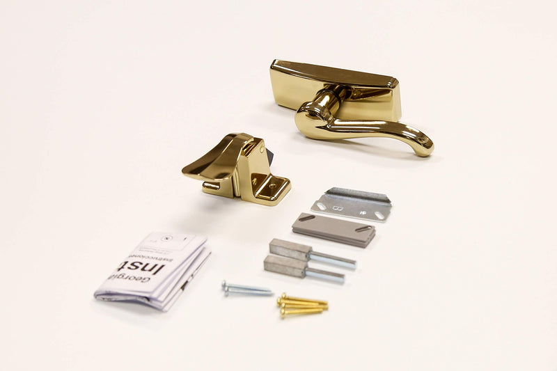 Larson Certified Storm Door Brass Georgian Lever, Storm Door Handle Replacement with Surface Mount Hardware