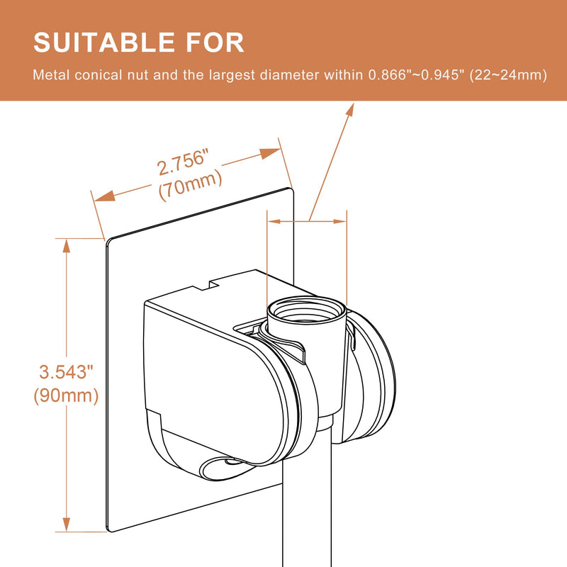Strong Adhesive and Waterproof Shower Head Holder for Handheld Showerhead Adjustable No Drilling Wall Mount Bracket for RV Kids Bathroom Shower,Fix Firmly and Use Conveniently 1 Silver