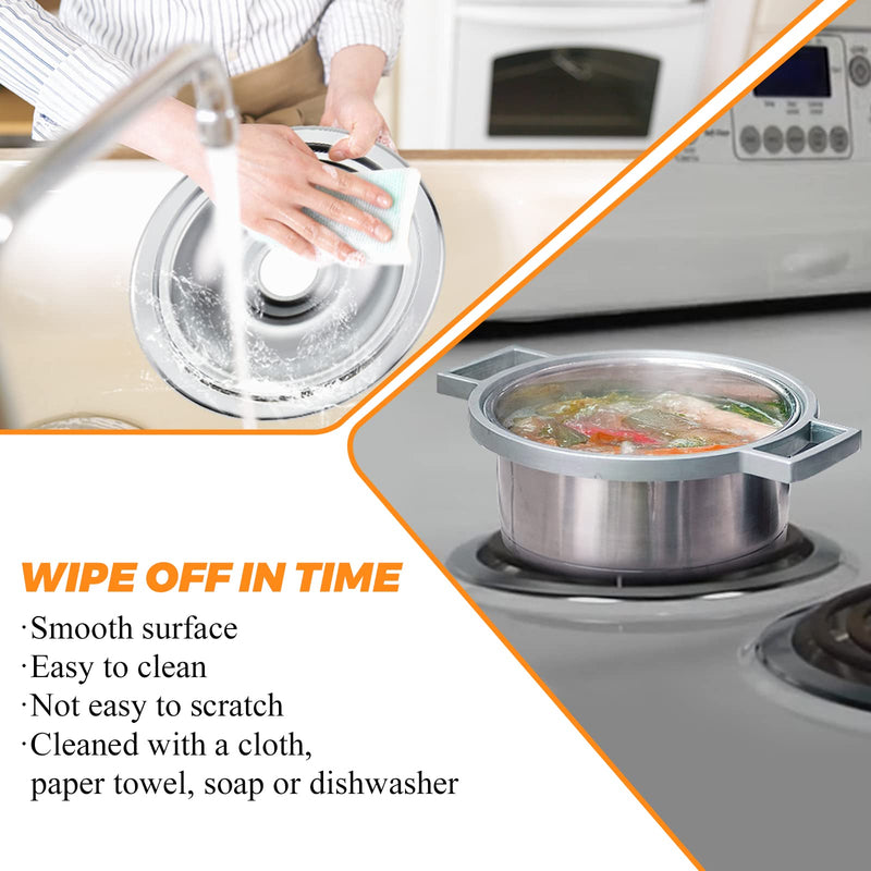 316048413 316048414 Electric Stove Burner Drip Pans by Blutoget - Fit for Frigidaire Ken-more Electric Range Top with Locking Slots- Includes 2 6-Inch and 2 8-Inch Pans,Silver(Chrome Plated Steel)
