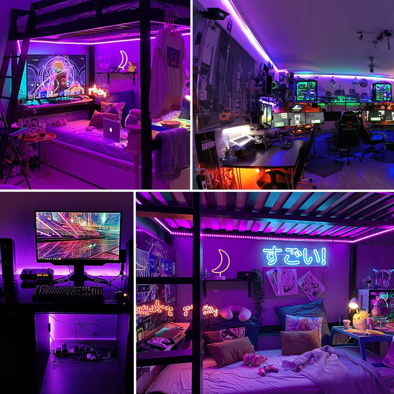 Black Light Strip, 79ft/24M Flexible LED Black Light with kit, 1440 Lamp Beads, 12V Black Light, Halloween Christmas Decoration, Non-Waterproof for Fluorescent Dance, Birthday, Glow Party