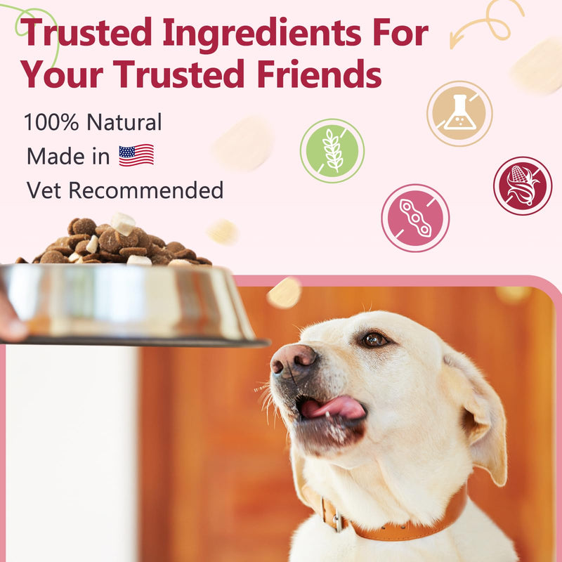 Glucosamine for Dogs, Joint Supplement for Dogs, Chondroitin, MSM, Hemp, Turmeric, Omega 3 for Pain Relief & Skin Health, Dog Hip and Joint Supplement with Calcium Support Bones Health - 120 Chews 120 Count - PawsPlanet Australia