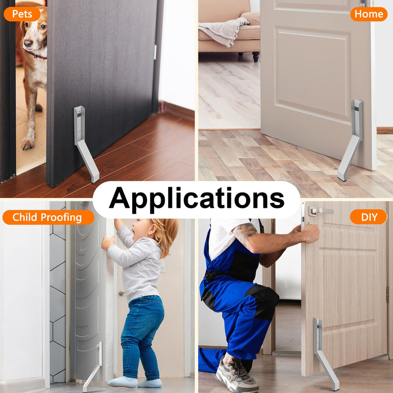 Door Stop, No Drilling Door Stoppers to Keep Door Open, Easy Pedal Kick Down Door Holder, Bottom of Door (White x 1 Pack) White x 1 Pack