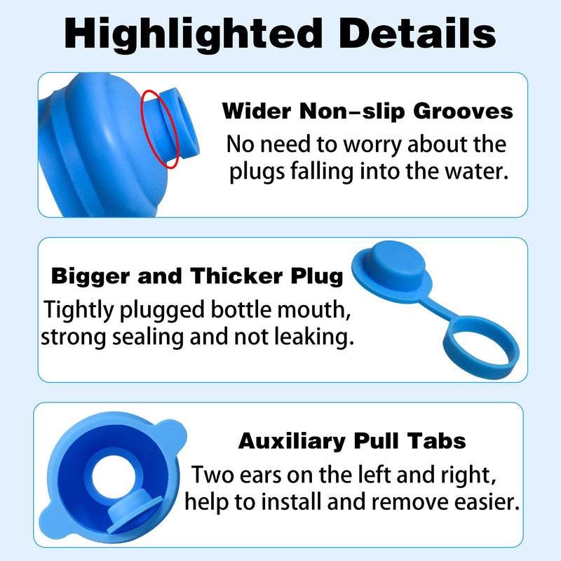 U-Goforst [4 PCS] 3 & 5 Gallon Water Jug Cap - 55mm Food Grade Silicone Reusable Bottle Cover for Standard/Screw/Crown Tops, Dispenser Replacement Lids, Non Spill & Leak Free 4 Pack 4 PCS