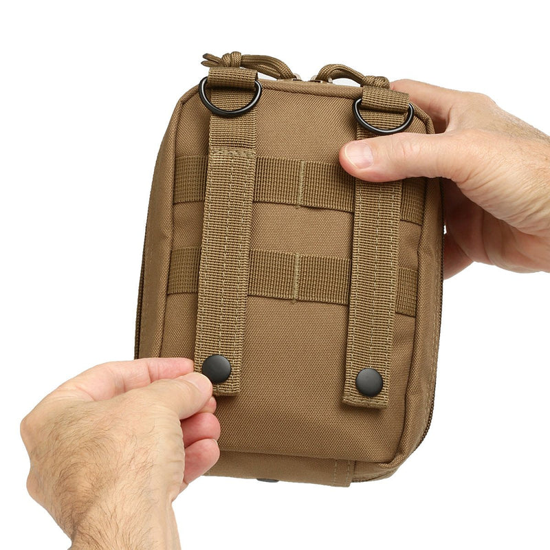 First Aid Molle Pouch - Heavy Duty IFAK Pouch - Empty Medical Pouch Ideal for Military Use EMTs Law Enforcement Camping and Hiking - Med Pouch for Optimal Organization Coyote