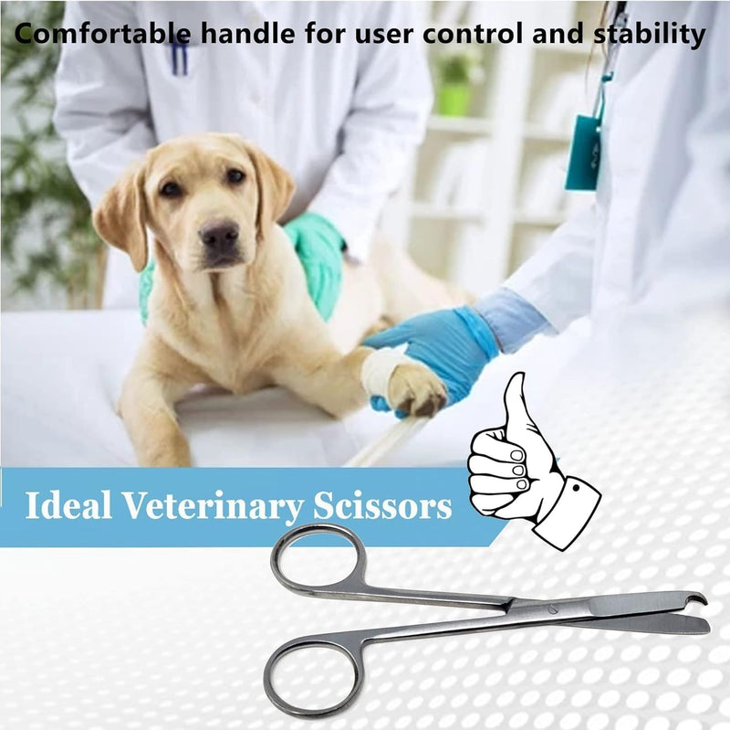 Suture Stitch Scissors 4.5" with Crescent Delicate Hook- Perfect for Suture Removal, First Aid, EMS Training and More Premium Quality Instrument- Stainless Steel (Silver) Silver