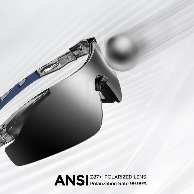 Pickleball Polarized Sunglasses,Z87+ Safety Sunglasses 99% Polarization UV Protection Anti Fog 2 Paris