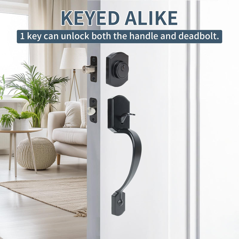 Cielsa Dawn Front Door Handleset with Door Knob - Single Cylinder - Interior Front Door Lock Set