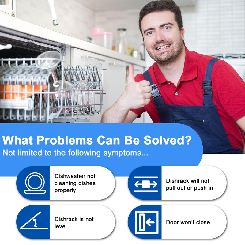 Upgraded WPW10546503 Dishwasher Top Rack Adjuster Compatible with Kitcheneaid Dishwasher Parts Upper Rack, Includes W10546503 W10195840 W10195839 W10250160 Part for Whirlpool kenmore Dishwasher, 8 PCS
