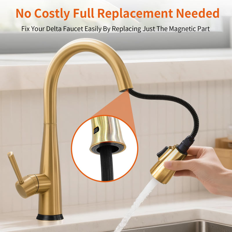 RP80977 Magnet Replacement Kit for Delta Kitchen Faucet Parts - Fixes Loose Spray Head, Easy Install, Strong Magnet 2PCS 2