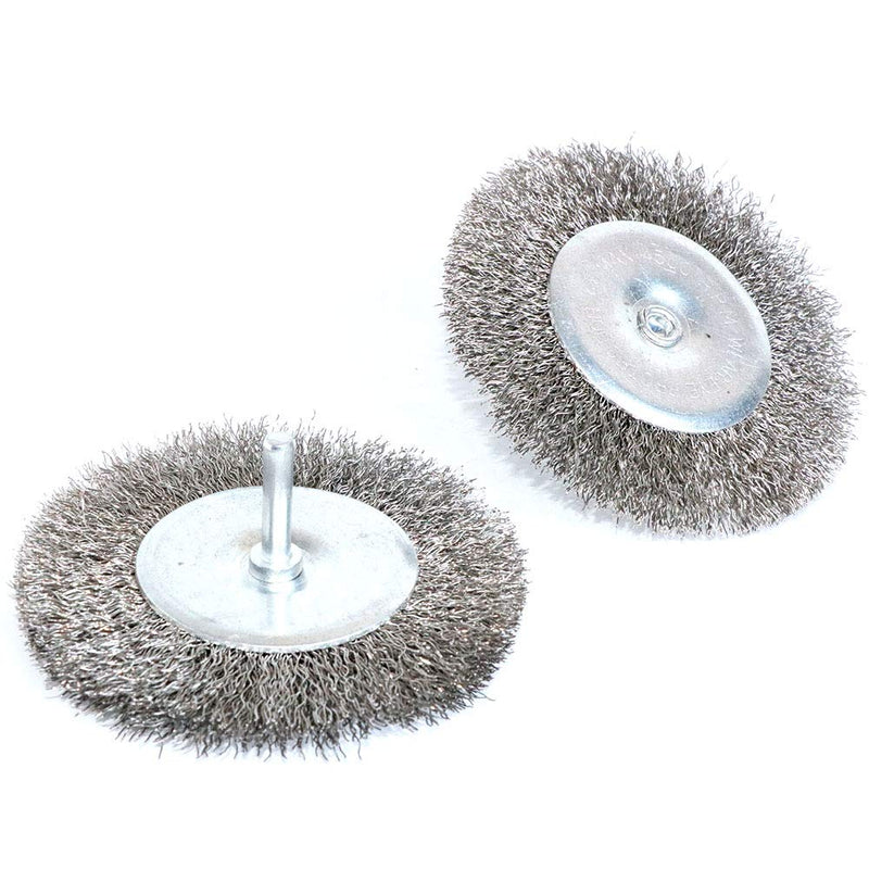 4PCS 3 Inch Stainless Steel Wire Wheel Brushes Kit for Drill with 1/4-Inch Shank,Wire Wheels for Power-Operated Grinders