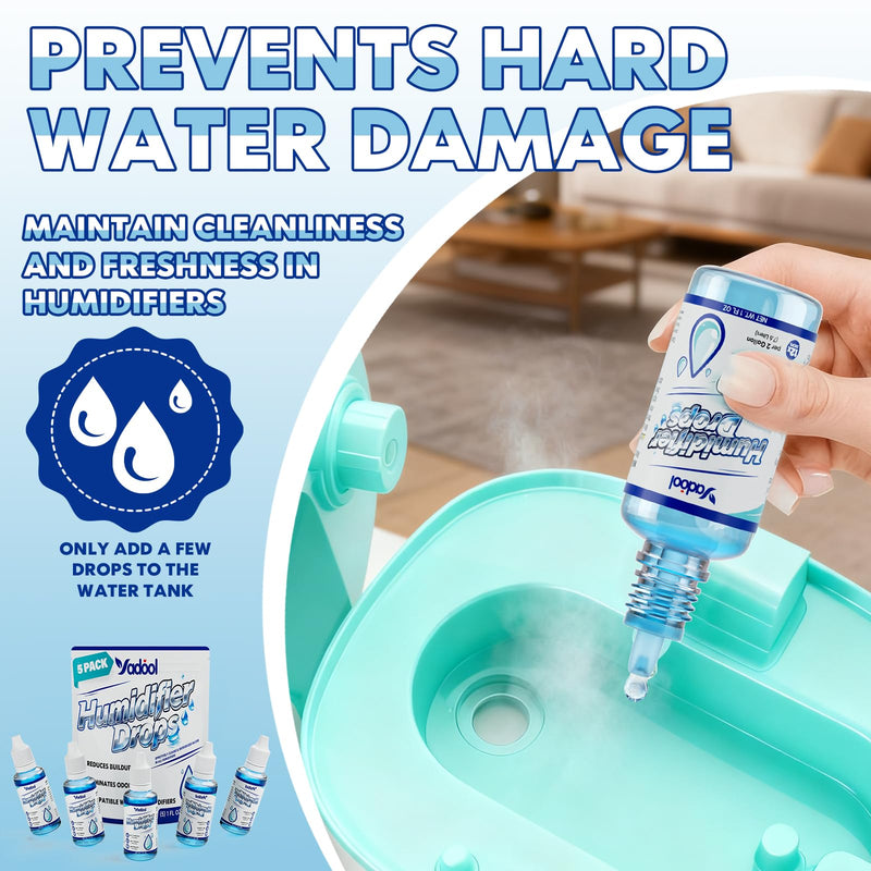 Humidifier Cleaner Drops, 5 Pack, for All Makes & Models, 500+ Day Supply