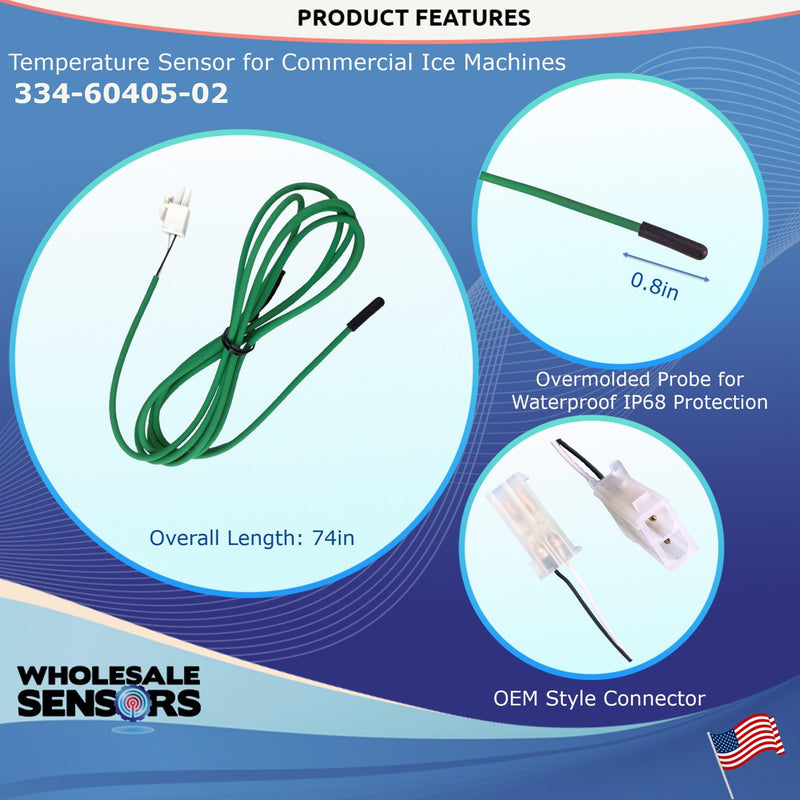 Replacement Traulsen Blue Coil 337-60406-02 & Green Cabinet 334-60405-02 Temperature Probes, 12 Month Warranty & USA Support