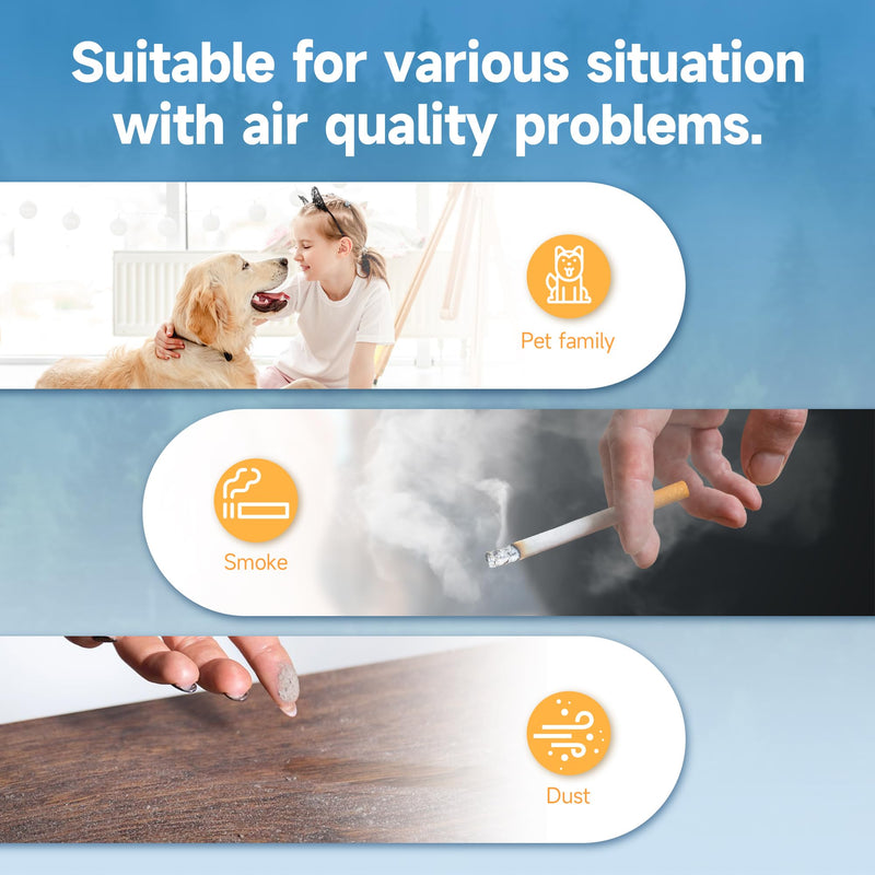 Air filter Replacement Compatible with EyeVac Air 2in1 Air Puri-fier, 2-in-1 Filtration with Activated Carbon Filter(4-pack) 4 Pack