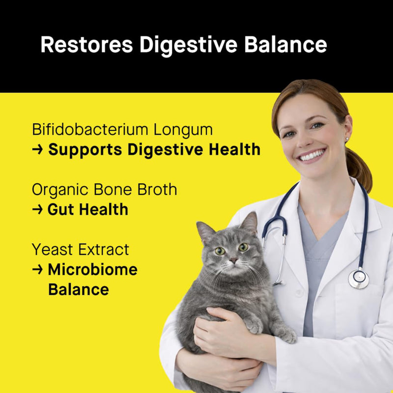 Koby Cat Probiotics | Daily Digestive Support for Sensitive Cats | Helps Loose Stool & Upset Stomach | Certified Organic | Vet Preferred, Clinical Dose | Easy-to-Use Powder