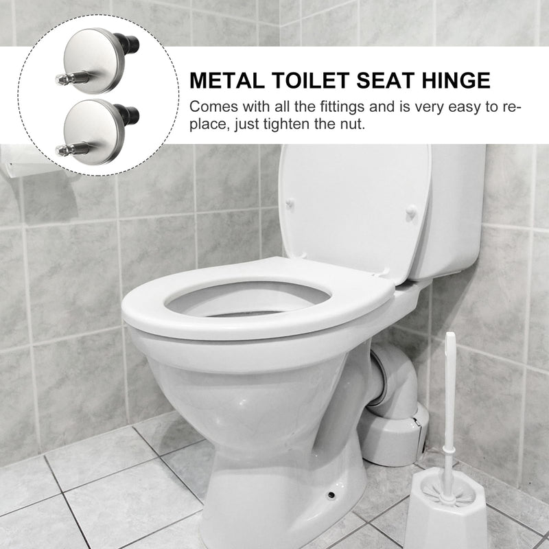 DOITOOL Toilet Seat Hinge Replacement Kit 2 Pcs Universal Toilet Cover Accessories with Quick Release Screws and Top Fix Nuts for Bathroom Repair
