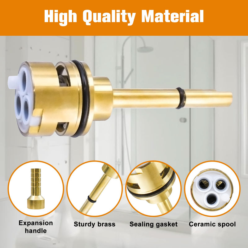 RP51918 3 Setting Diverter Cartridge Replacement Kit Compatible With R11000 R22000 Faucet Valve, 3 Way Shower Diverter Valve, No Leakage Brass Construction