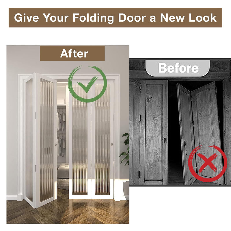 Bifold Door Hardware Repair Kit for 7/8" to 1" Sliding Door Track, Bifold Closet Door Hardware Kit Include Top & Bottom Bracket, Guide Wheel and Pivot, Folding Door Hardware Replacement (2 Pack) 2 Pack