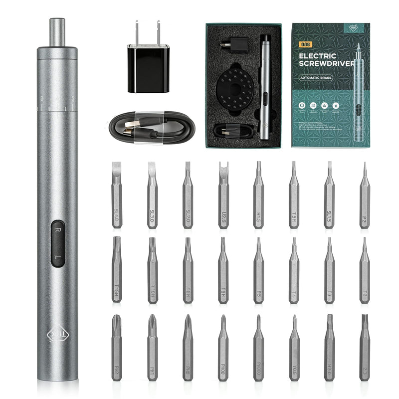 TBK-008 Electric Precision Screwdriver Set | 8-Level Torque Control, 380RPM, 24 Magnetic Bits, USB-C Rechargeable, iPhone iPad MacBook PS5 Nintendo Switch Laptop Repair
