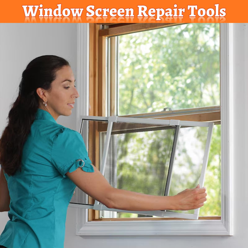 Screen Repair Tool,Screen Roller Tool,Screen Spline Tool,6 in 1 Window Screen Tool,Screen Mouse Spline Roller for Installing & Replacing Window Patio Sliding Door