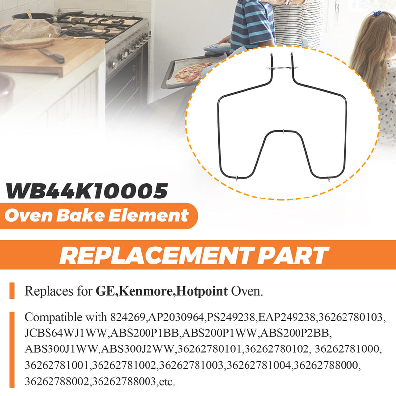 Beaquicy WB44K10005 Oven Bake Element - wb44k10001 Suitable for GE Hotpoint Americana Oven model rb526h3ww,rb757bh1wh,rb787wh1ww,rb787ch2cc,jbs03h2wh,36291114101,abs200p1ww, jd14y1dc,etc.