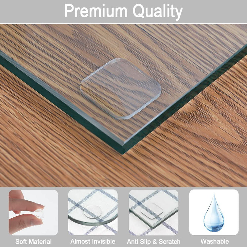 Extremely Soft Glass Table Top Bumper, Anti Slide and Scratch for Glass Table, Transparent Non-Adhesive Rubber Pads for Glass Table Top Spacer. to Avoid The Movement of Glass (Round & Square, 20 PCS) Round & Square