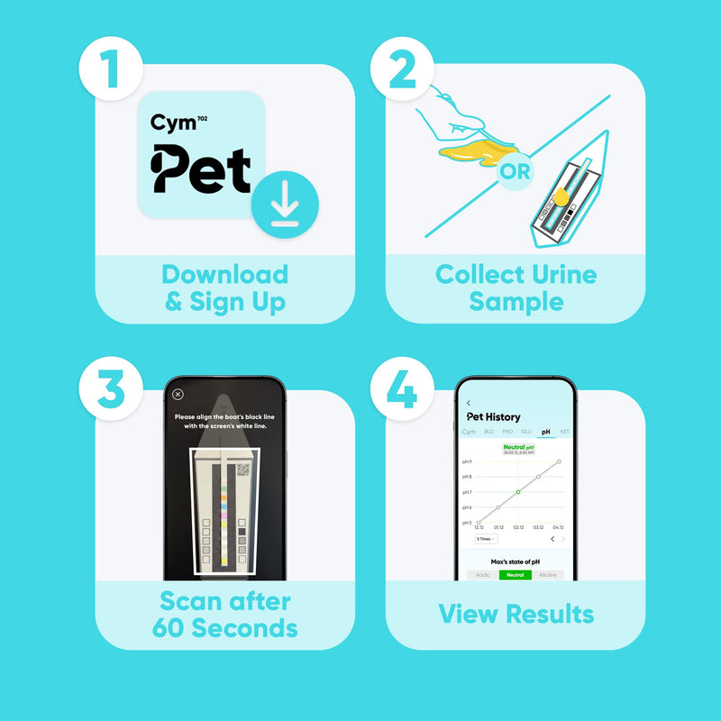 Pet Urine Test Kit with AI App | Dog & Cat Strips | Glucose, Protein, Blood, pH & More | 10 Wellness Indicators | 60s Non-Invasive at Home [5 Tests] 1