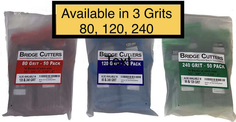 50 Pack 120 Grit Replacement Sanding Sleeves for Rubber Drum kit 1/2" 3/4" 1" 1-1/2" 2" Inch Aluminum Oxide Woodworking Drill Rotary Sander-Drum 1/4" Drive spindel Abrasive