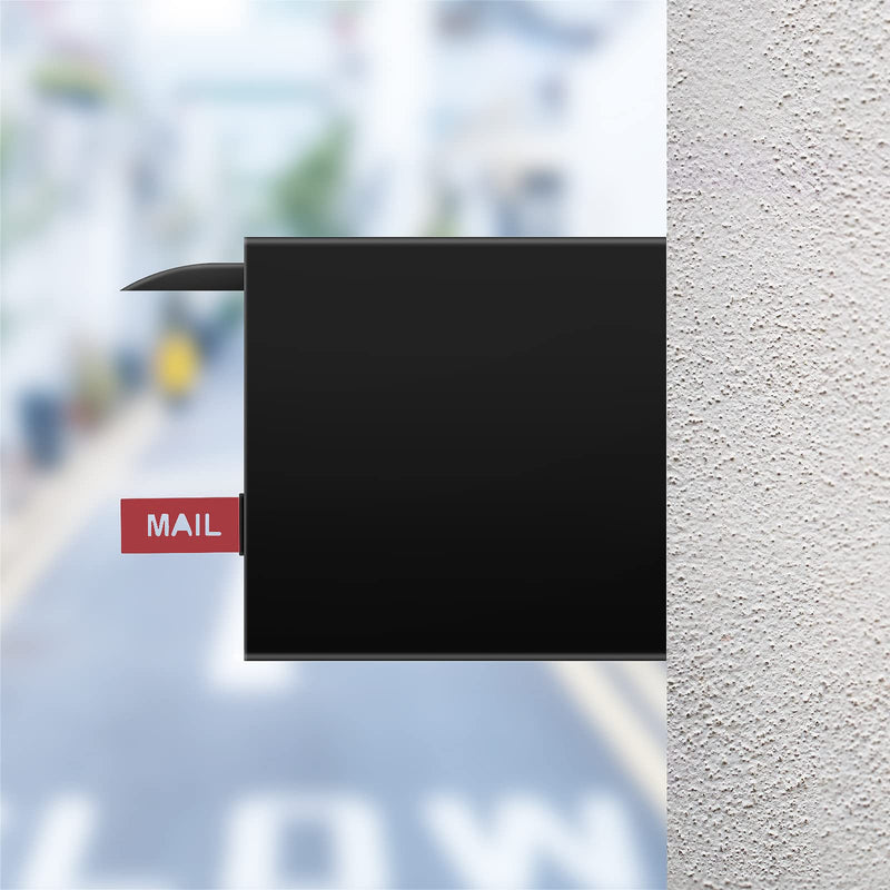 superbobi Mailbox Flag Front Mount Brick Stone Mailbox Stylish Replacement 4" x 2" x 0.5" (Black) Black