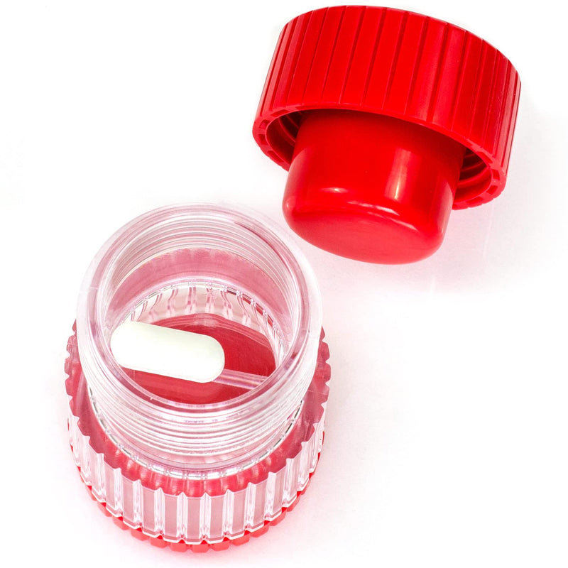 HealthSmart Pill Crusher and Grinder, Crushes Vitamins and Tablets, Holds Up to 2 Pills, With Ergonomic Grips, Red 1 Count (Pack of 1)