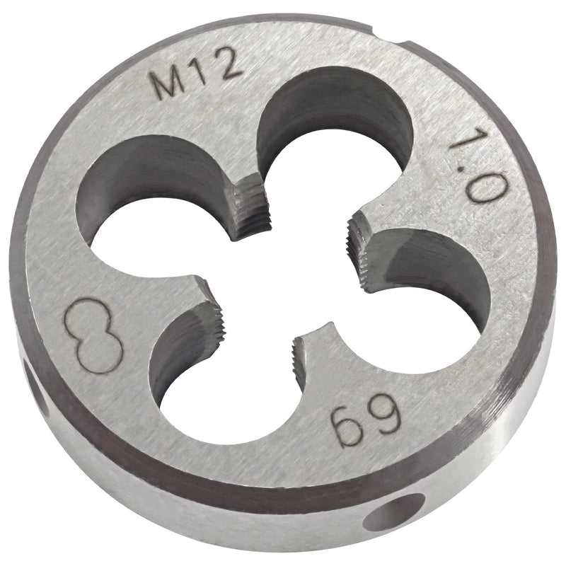 M12 x 1.0 Metric Tap and Die Set, M12 X 1.0mm HSS Machine Thread Tap and M12 X 1mm Alloy Tool Steel Round Thread Die Right Hand M12x1mm