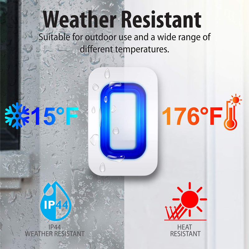 Fosmon WaveLink Door Chime Driveway Alarm Guard Wireless Motion Sensor (500 Feet, 58 Tunes, 5 Volume Levels, LED Indicators) Motion Detector Home/Business/Store Entrance Alert (1 Receiver + 2 Sensor) 1 Receiver + 2 Motion Sensor