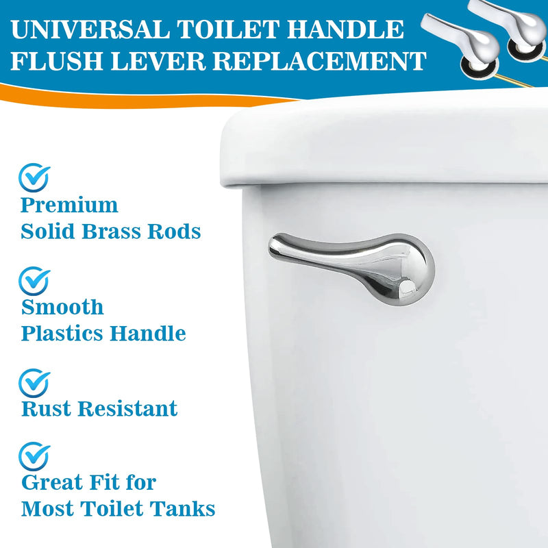 12 Pcs Toilet Handle Lever Flush Replacement Universal Brass Toilet Flush Handle Toilet Tank Trip Lever Bulk for Most Front Mount Toilet