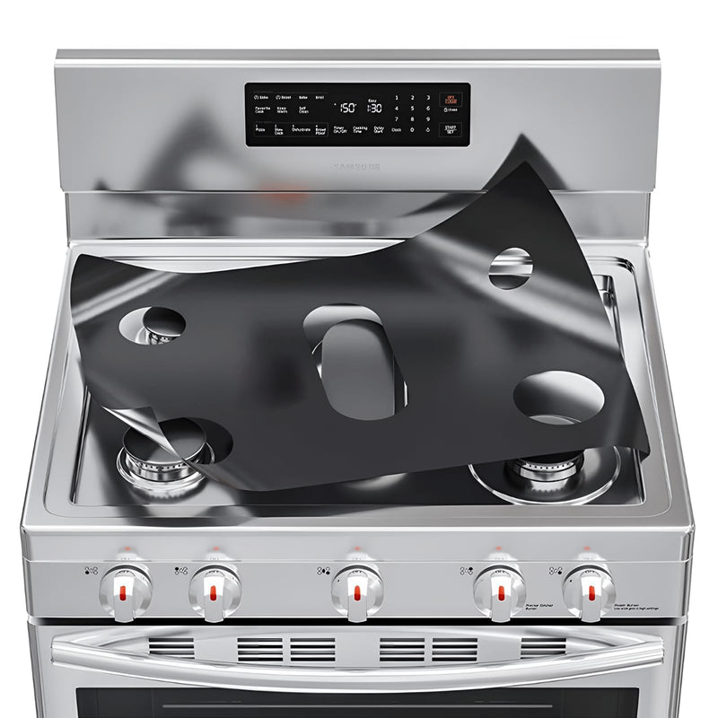 Gas Stove Burner Cover, Stove Guard Stove Top Protector, Gas Stove Burner Liners Compatible with Samsung Gas Stove Range, for Kitchen Cooking, Reusable, Non-Stick and Easy to Clean (2PCS)