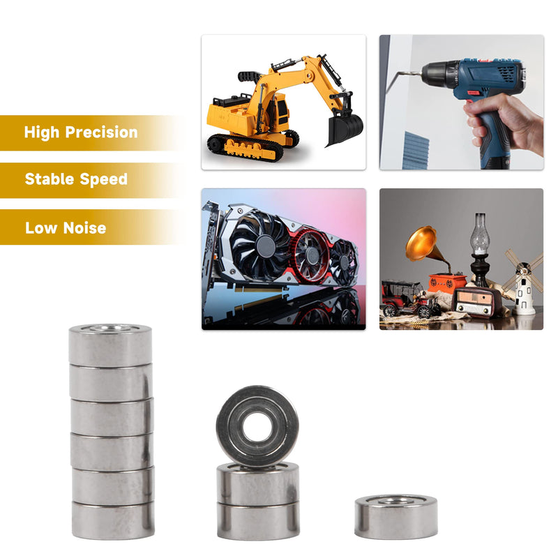 CNBTR 10PCS 2x6x2.5mm Bearing Steel Mini Groove Ball Bearings Sliding Wheels MR62ZZ Bearing Steel Miniature Ball Bearing for Power Tools, DIY Industry MR62ZZ 2x6x2.5mm
