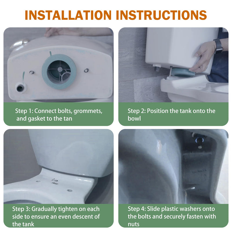 3'' Toilet Tank to Bowl Coupling Kit, Fits for American Standard Champion 4 Toilet Parts AS738756-0070A, Includes Gasket, Bolts and Other Essential Parts for Most 3 Inch Flush Valve Opening Tanks