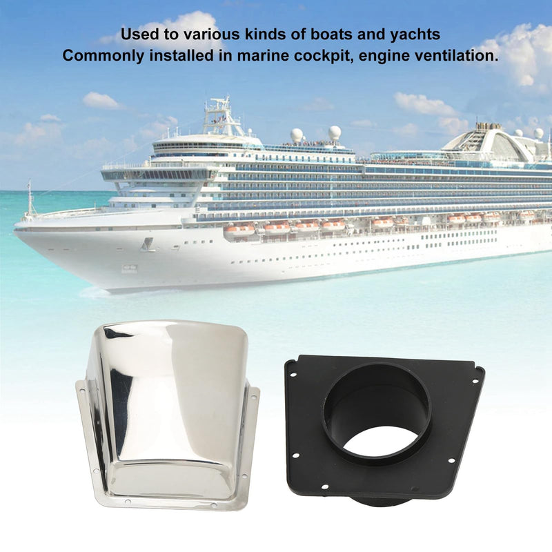 Marine Cowl Ventilator 304 Stainless Steel with Adjustable Nylon Base for Boats Yachts Universal Fit Vent Cover