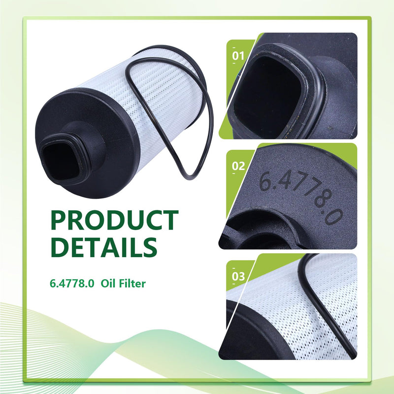 6.4778.0 KAYIQIN Oil Filter Compatible with Screw Air Compressor Replacement Filter Part