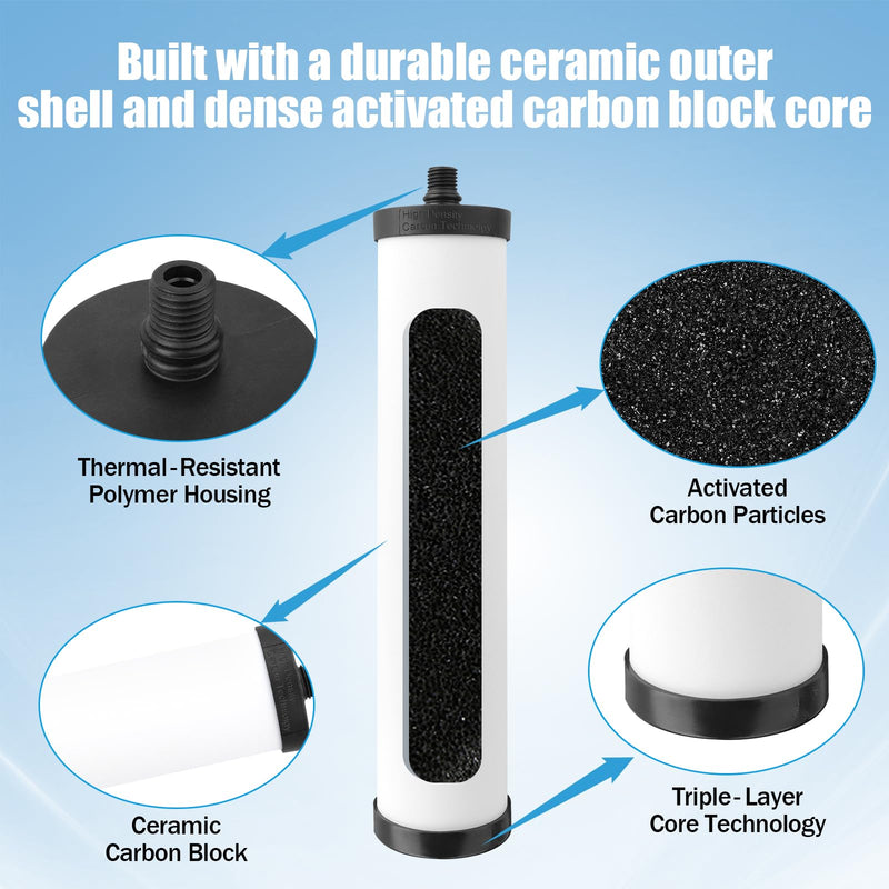 FRC06 Ceramic Water Filter Cartridge, for Franke FRCNSTR Kitchen Sink Water Filter Compatible with FRCNSTR100、FRCNSTR-DUO-1、FRCNSTR-DUO-2 Filter Kitchen Sink