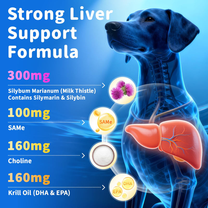 Senior Dog Liver & Joint Supplement – Same, Milk Thistle (Silybin), Glucosamine, MSM for Liver Health Detox, Mobility, Joint Pain Relief, Cognitive & Vitality Support, Chicken Flavor, 90Ct 90 Count (Pack of 1)