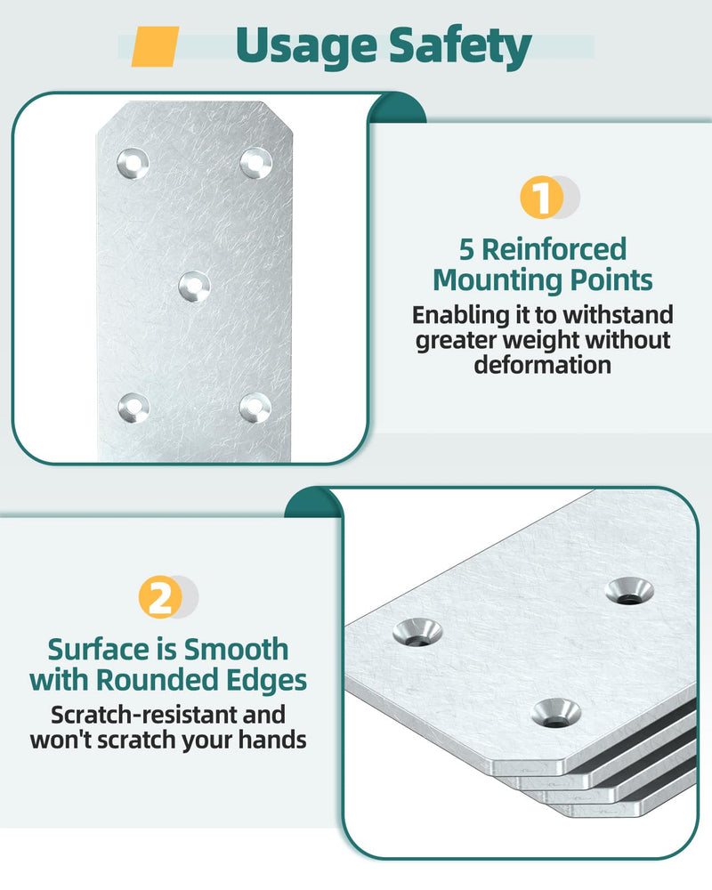 5"×5"×2.5" L Brackets, 90 Degree Corner Brace, Galvanized-16PCS