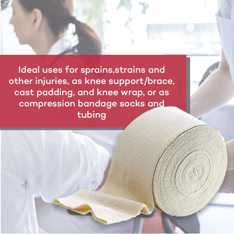 Dealmed Cotton Stockinette, 2” x 25 yds, Tubular Bandage Sleeve, Comfort Breathable Dressing for Skin Protection, Compression, Casts, Edema and Lymphedema Support (1 Roll) Pack of 1 2 Inch
