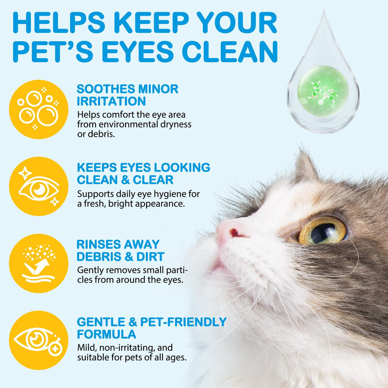 Daiasns Cataract Drops for Dogs, Eye Drops for Eye Infection Treatment, Relieving Itching & Irritation, Vet-Recommended Pink Eyes and Tear Stain Cleaner for Dogs and Cats - 3.38oz