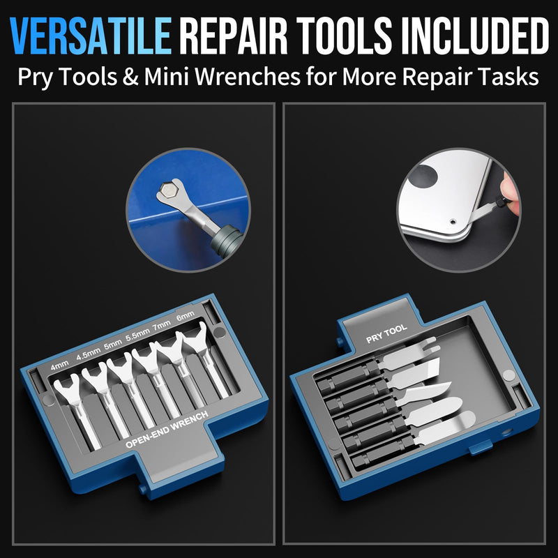 STREBITO Precision Screwdriver Set for Electronics Repair 55 in 1 (Blue) | Compact Repair Tool Kit with Precision Screwdriver, Mini Wrenches, Pry Tools and 36 CRV Bits for Computer, Laptop, Eyeglass Blue
